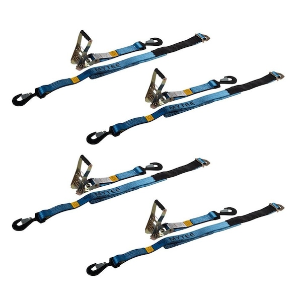 Mytee Products Ratchet Axle Straps w/Snap Hooks Race Car Trailer Car Hauler Tie Down Towing, 4PK ARS28x4 - main