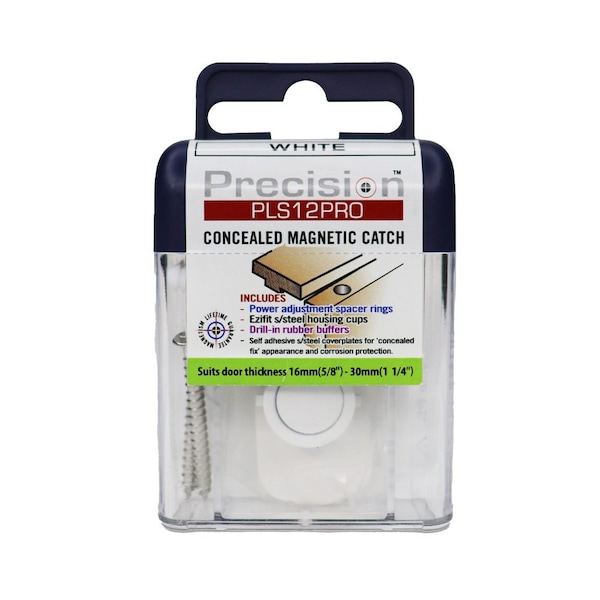 Precision Lock Door Catches White PLS12PRO-WHT - main