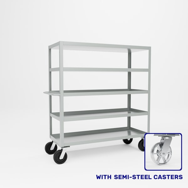 Pucel Five Shelf Extra Heavy Duty Stock Cart, 24 in W x 68 in H x 60 in D, Light Blue H-2460-S - main