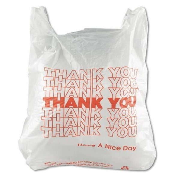 Inteplast Thank You Bag 11.5 in. W x 6.5 in. G x 21 in. L IBS THW1VAL - main
