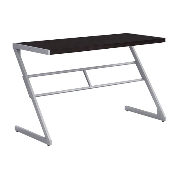 Homeroots 48" Dark Brown and Silver Computer Desk 333494 - main
