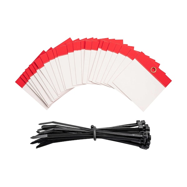 Brady Self-Laminating Blank Tags Polyester 3 in H x 3 in W Red 25/PK, 25PK 102005 - main