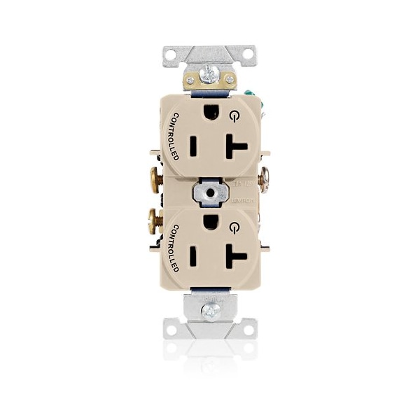 Leviton Receptacle Outlet, 20A, Light Almond, 125V 5362-S2T - main