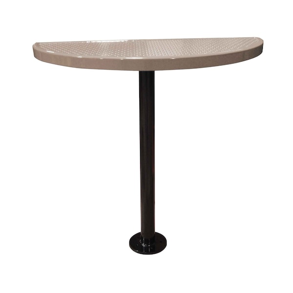 Leisure Craft Perforated Semi-Circle Pedestal Table, Portable, 40"H, Beige STAB40-PERF-BEIGE - main