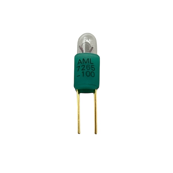 Aml T-1 BI-PIN LAMP GOLD PLATED LEADS GREEN BASE LP7265001 - main