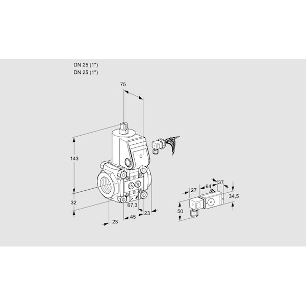 Honeywell Kromschroder Solenoid Gas Safety Valve - VAS125R/NW, 500 mbar, Class A, IP65 KS88000364 - main
