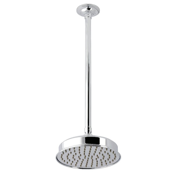 Kingston Brass 8" Round Brass Shower Head with 17" Ceiling Mounted Shower Arm, Polished Chrome K324K21 - main