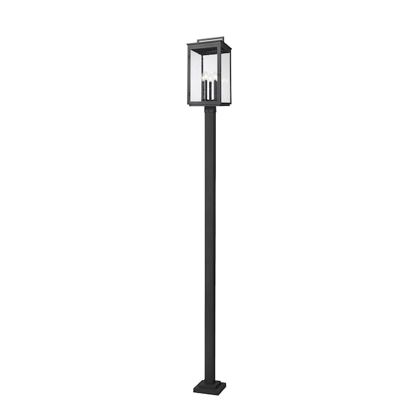 Z-Lite Hartwell 5-Light Outdoor Post Mounted Fixture, 12 in W x 119.25 H, Sand Black 5019PHXLS-536P-BK - main
