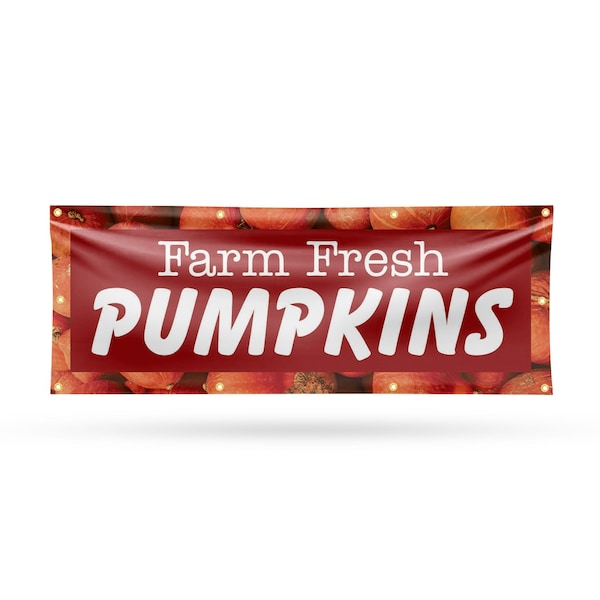 Signmission Farm Fresh Pumpkins, 36 Inch x 96 Inch, Vinyl Banner B-96-30612 - main