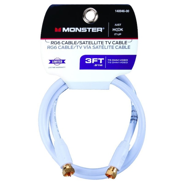 Monster Cable Just Hook It Up 3 ft. Video Coaxial Cable 140046-00 - main