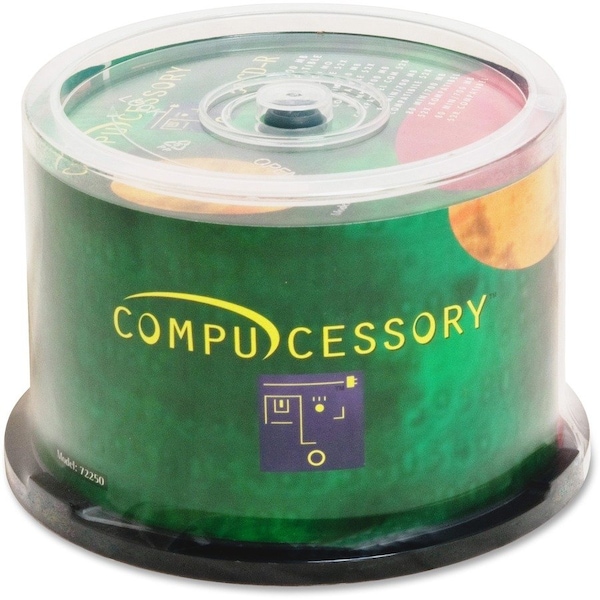 Compucessory CD-R Discs, 72250, 52x, 700MB/80Min, Branded, Spindle, 50/Pk 72250 - main