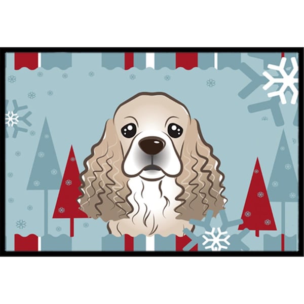 Carolines Treasures BB1712MAT Winter Holiday Cocker Spaniel Indoor & Outdoor Mat, 18 x 27 in. BB1712MAT - main