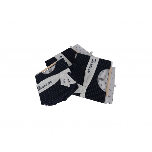 Homeroots 12" X 12.5" X 9.5" White Blue Foldable Fabric Basket Set Of 3, 3PK 364160 - main