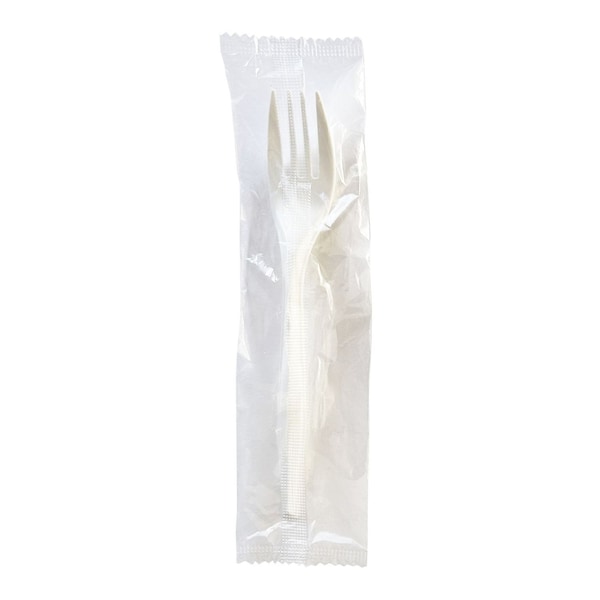 Boardwalk Mediumweight Wrapped Polypropylene Cutlery, Fork, 5.51", Plastic, White, 1000PK BWKFORKMWPPIW - main