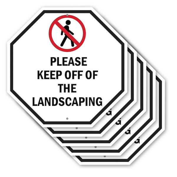 Signmission Please Keep Off of The Landscaping, 10 inch X 10 inch, Aluminum Metal Signs, 5PK OC-A-5Pack-10-127 - main