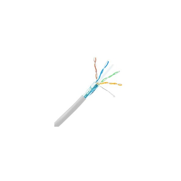 Cable Wholesale Plenum Cat5e Bulk Cable, White, Solid, Shielded, CMP, 24 AWG, Pullbox, 1000 foot 11X6-591TH - main
