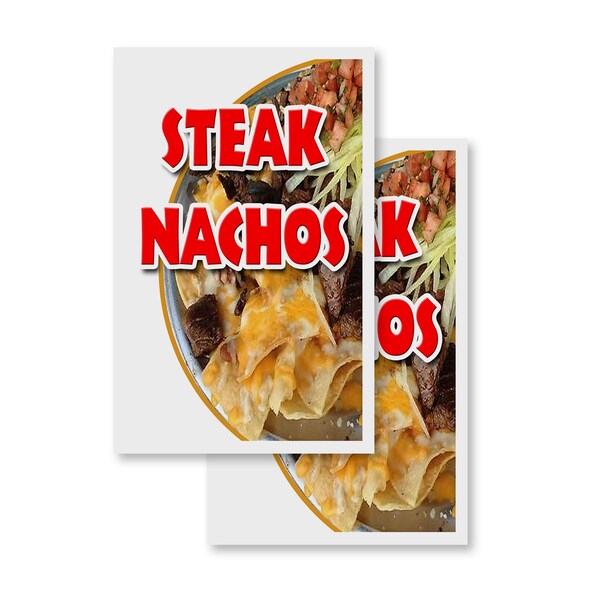 Signmission Steak Nachos, Vinyl Decals Only 24 Inch x 36 Inch, Vinyl Decal, 2PK DSB-2436-2PACK-Steak Nachos - main