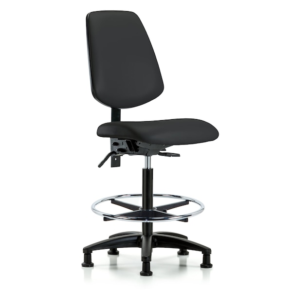 Blue Ridge Ergonomics High Bench Chair No Arms, 26" to 35" Height, Vinyl, Black BR-VHBCH-MB-RG-T1-A0-CF-RG-8540 - main