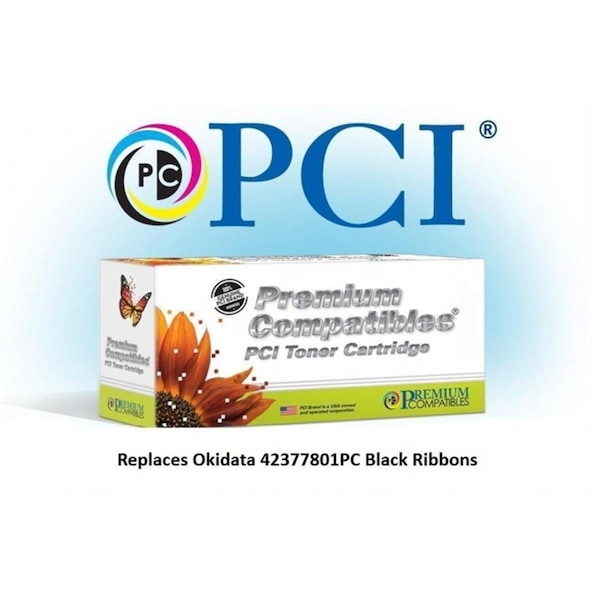 Croix Valley PCI Brand New Compatible Okidata 42377801 Black Ribbon 6 Pack for MicroLine 420 421 490 491, 6PK 42377801PC - main