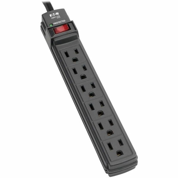 Tripp Lite Power Strip, Surge, 5-15R, 5-15P, 6 ft., Black TLP6B - main