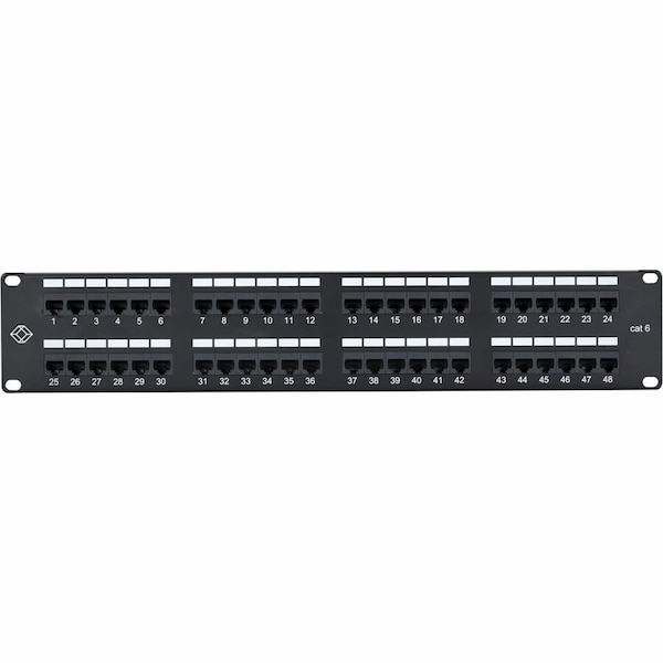 Black Box CAT6 Patch Panel, Punchdown - 2U, Unshielded, 48-Port, RJ45 JPM648A-R2 - main