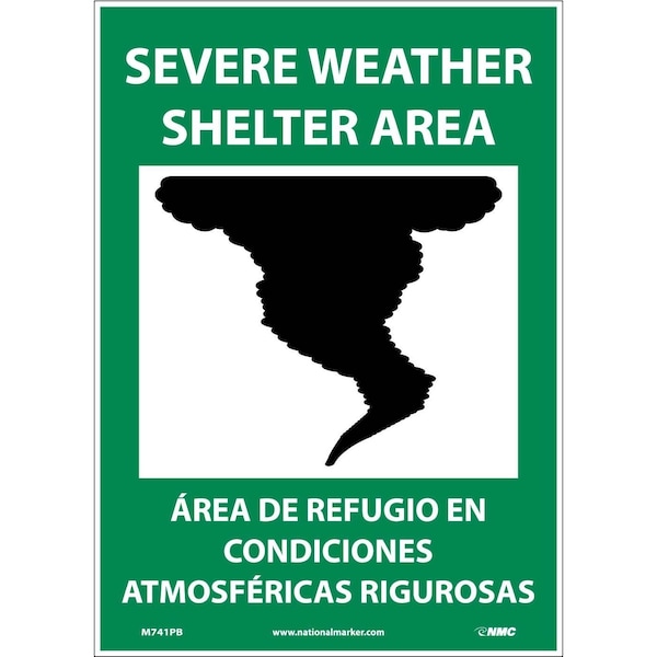 Nmc Severe Weather Shelter Area Sign - Bilingual, M741PB M741PB - main