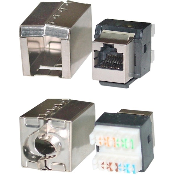Cable Wholesale Slimline Shielded Cat6 Keystone Jack, RJ45 Female to 110 Punch Down 326-520 - main
