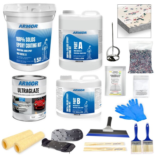 Armorpoxy 17 Pc Epoxy Floor Kit 2-Layer - 300 Sq Ft - Desert Tan TP-KIT-DESTAN-S - main