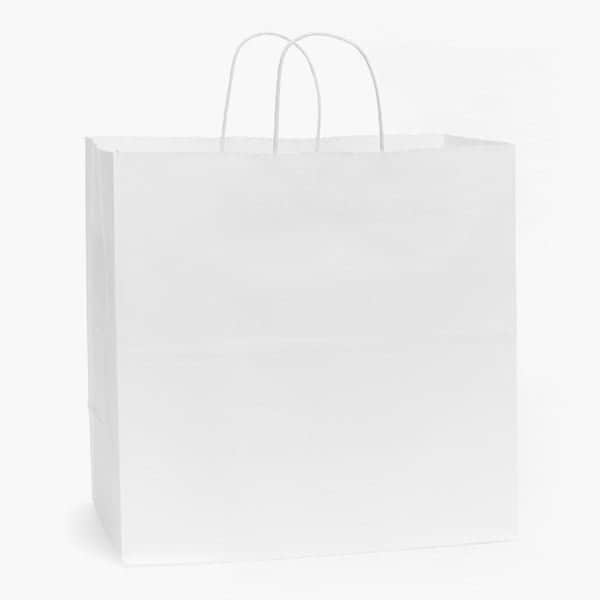 Nashville Wraps White Kraft Paper Shopping Bags, Filly 13x7x13in, 25PK MP11WH - main