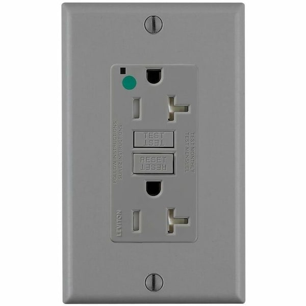Leviton SmartlockPro GFCI 20A HG/TR/PI Gray GFTR2-HFG - main