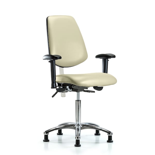 Blue Ridge Ergonomics Clean Room Chair Vin Med Ben Chair, Med, Bk, Wht, CL100, Adjustable Arms, 22" to 29" Height, Vinyl BR-NCR-VMBCH-MB-CR-T0-A1-NF-RG-8501 - main