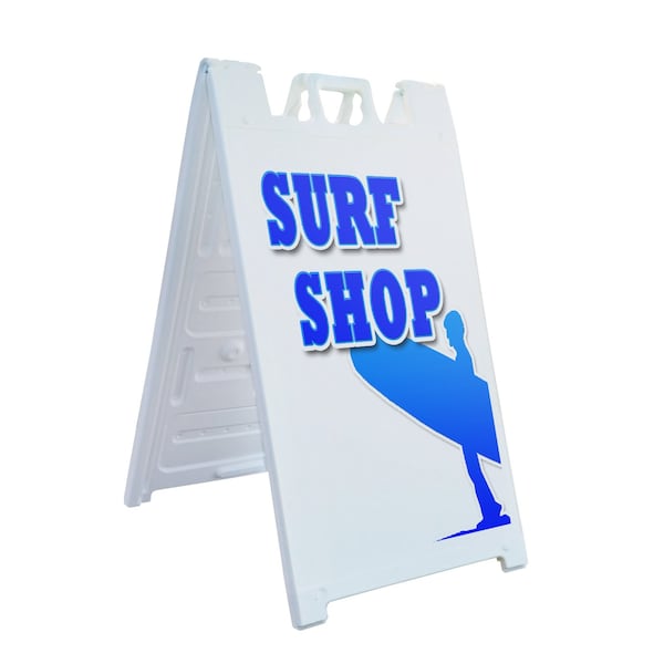 Signmission Surf Shop, A-Frame & 2 Decals Installed, Heavy-Duty Plastic Frame SBHD-D-2436-Surf Shop - main
