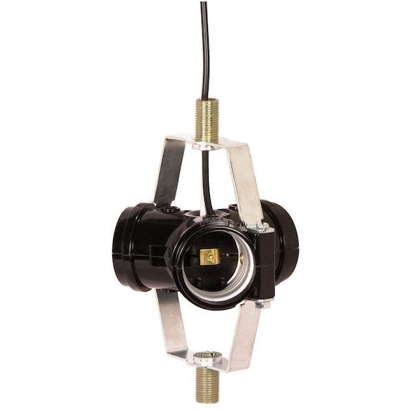 Satco Phenolic 3-Light Cluster Sckt 1-3/4in 1/8 IP Thrd Top Bracket 5/8in Nipple 12in AWM B/W Lead 105C 90/463 - main