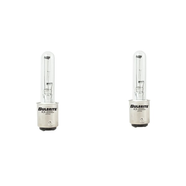 Bulbrite KX-2000 120V T3 Light Bulbs, Clear Glass, BA15D Double-Contact Bayonet Base, 20W, 2700K, 2PK 861194 - main