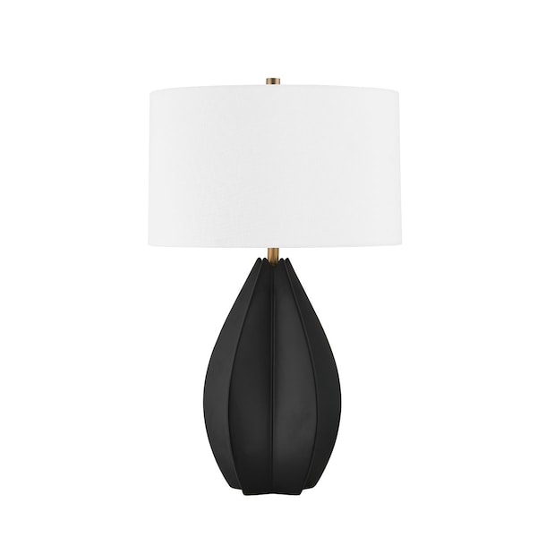 Troy Lighting Mineral 1 Light Table Lamp 16 In. Patina Brass PTL8426-PBR/CBX - main