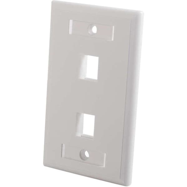 C2G 2-PORT KEYSTONE WALLPLATE WHT 3411 - main