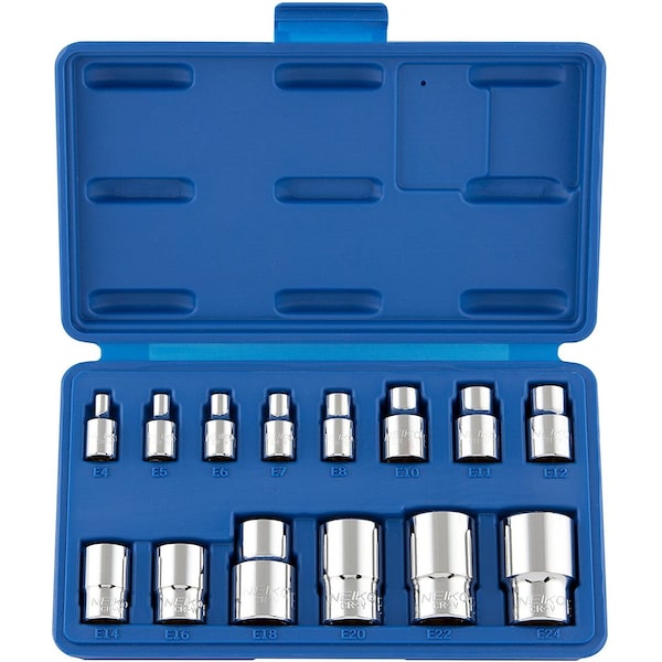 Neiko E-Torx Socket Set, E4 to E24, Cr-V Steel 04300A - main