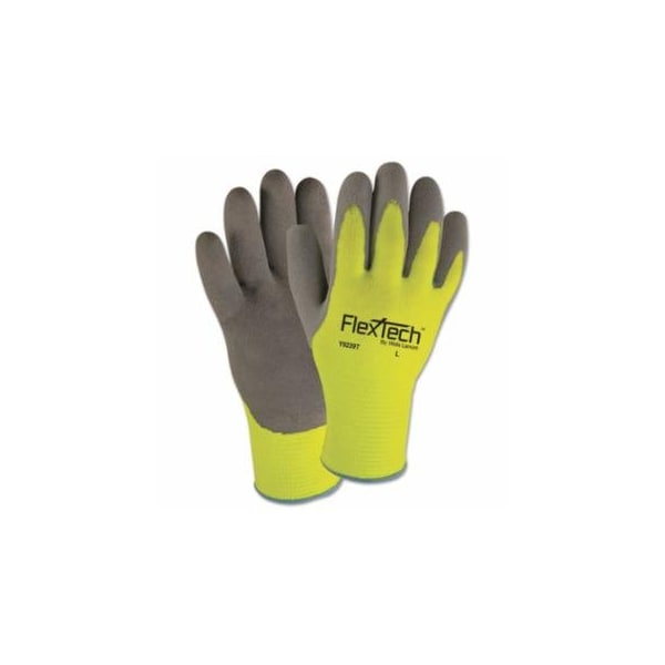 Wells Lamont FlexTech Hi-Visibility Knit Gloves with Nitrile Palm, Large, Gray/Hi-Viz Green, 12PK 815-Y9239L - main