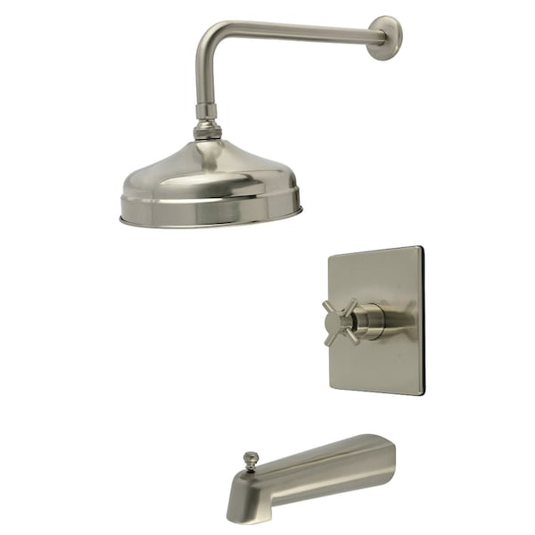 Kingston Brass Single-Handle Pressure Balanced Tub and Shower Faucet, Brushed Nickel KB6348DX - main