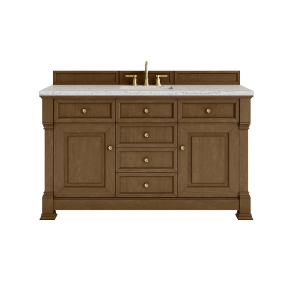 James Martin Vanities Brookfield 60 in. Single Vanity, Honey Oak w/3 CM Eternal Jasmine Pearl Silestone Top 547-V60S-HNO-3EJP - main