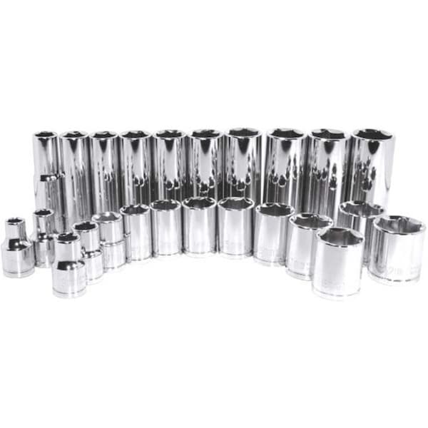 K-Tool International 3/8" Drive, 14mm Metric Socket, 6 Points, Deep 6Pt, Chrome 3/8"Dr, 14mm KTI-27214 - main
