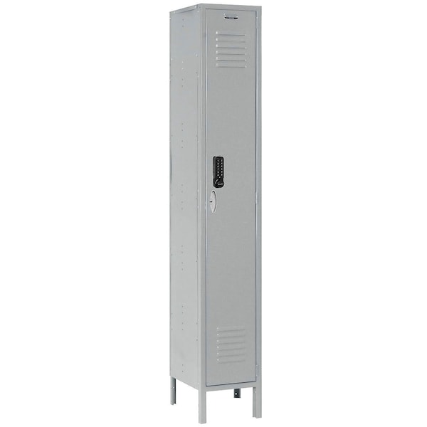 Global Industrial 1-Tier 1 Door Digital Locker, 12"W x 18"D x 78"H, Gray, Assembled 290795 - main