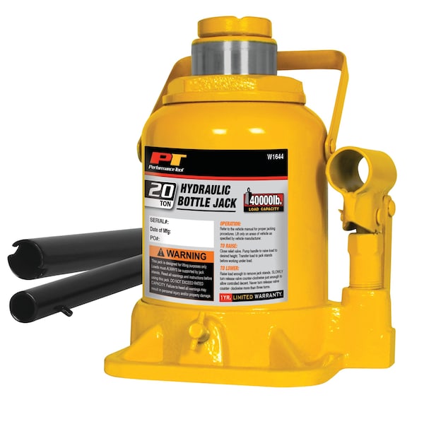 Performance Tool 20 Ton Shorty Hydraulic Bottle Jack W1644 - main