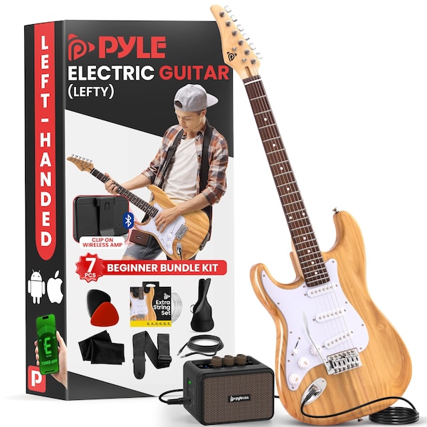 Pyle Left Handed Electric Guitar and Amp Kit PEGKT400NTLFT - main