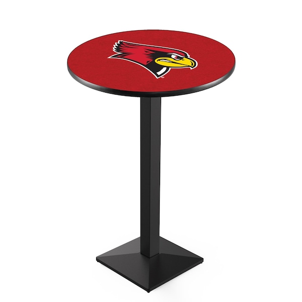 Holland Bar Stool Co 36" Blk Wrinkle Illinois State Pub Table, 36" dia. Top L217B3636IllStU - main