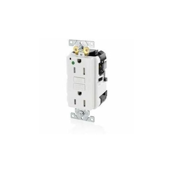 Leviton Lev-Lok GFCI 15A TR/PI HG White MGFT1-HGW - main