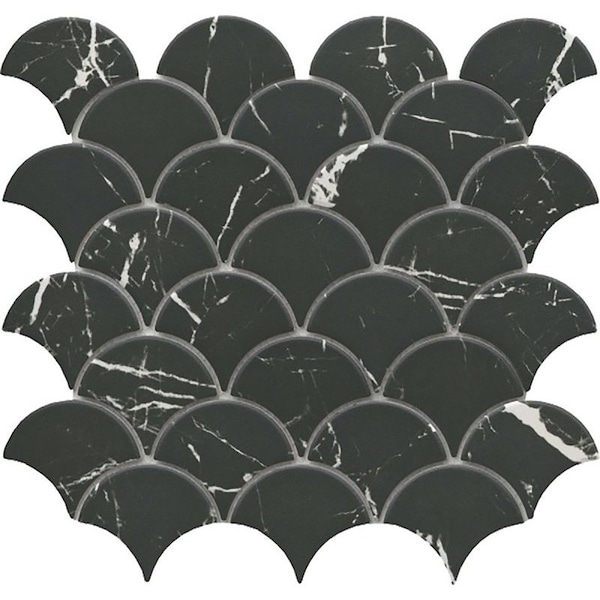 Emser Tile Elegan Series Porcelain Mosaic Tile, 12 in L Tile, 11 in W Tile, Pressed Edge, Nero, 20PK W95ELEGNE1112MSLM - main