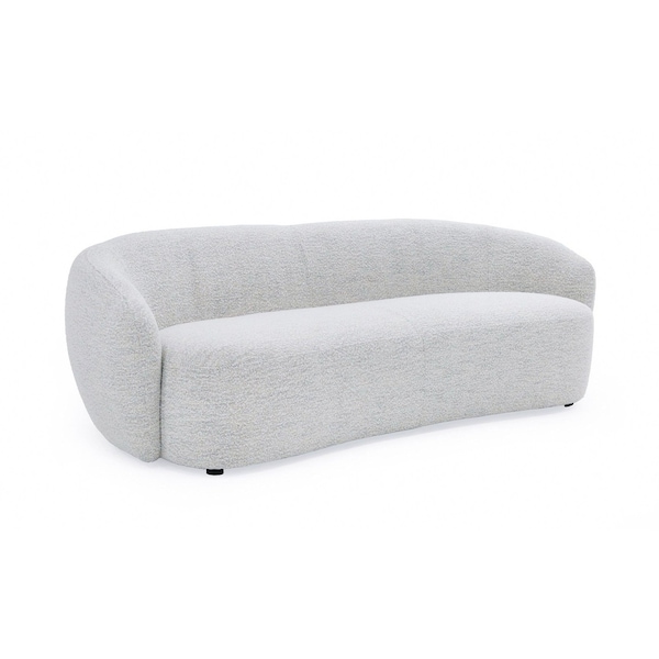 Homeroots 90" Off White Fabric Sofa With Black Legs 488843 - main