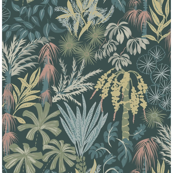A-Street Prints Everglades Dark Green Botanical Wallpaper 4172-27480 - main
