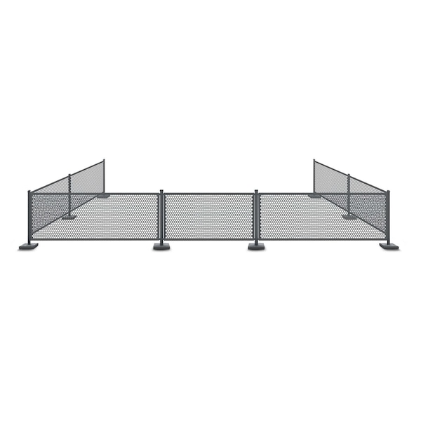 Factory 2U Commercial Patio Gray Aluminum Bar Restaurant Fence Kit, 40ft L, 34in H, Flexible Layout, Powdercoat w/ UV Topcoat 805678 - main
